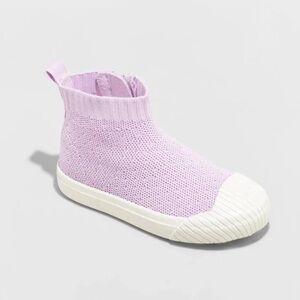 Cat & Jack Toddler Girls' Leslie Zipper Slip-On Sneakers - Purple 6T